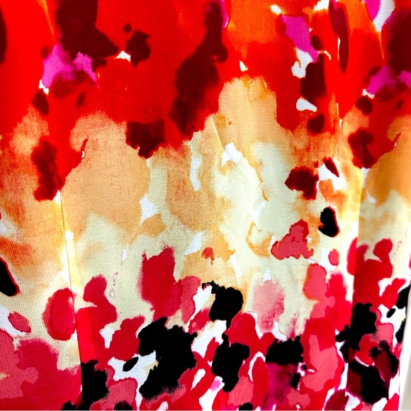 Sara Michelle Black Red Floral Waterfall Top Blouse Business Casual Petite XL - Picture 6 of 8